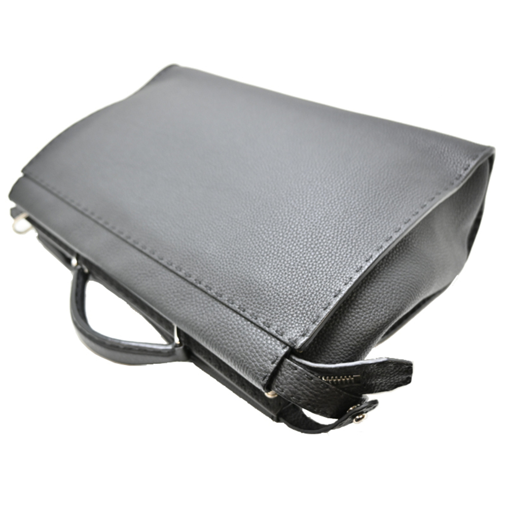 Fendi Peekaboo Selleria Women's/Men's 2-Way/3-Way Bag 7VA388 Leather Black - Picture 4 of 10